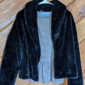 Peplum cheetah print top